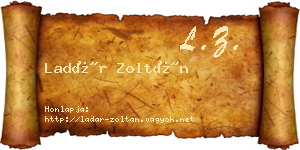 Ladár Zoltán névjegykártya